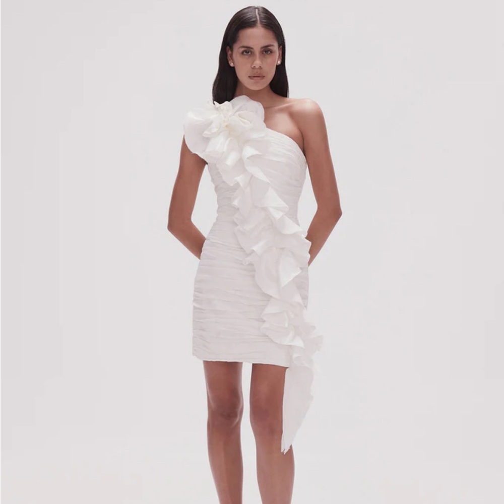 NWT AJE Ivory Adelia Ruffle Mini Dress